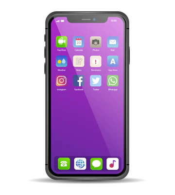 Un smartphone allumé sur son écran d'accueil